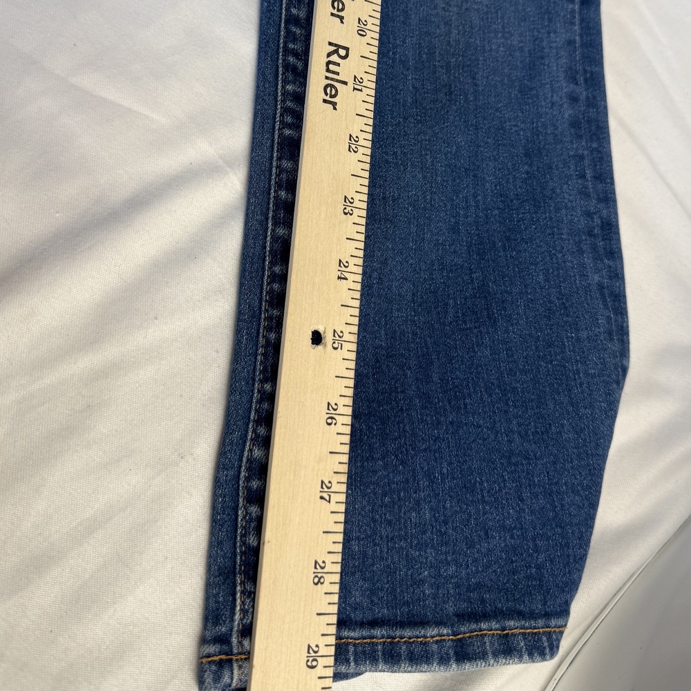 Anthropologie Pilcro Womens Blue Patched Whiskering Denim Parallel Jeans 32 - Picture 5 of 11